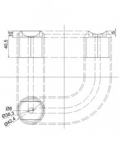 Adapter fi 42 Przyłącz fi 42x2 SATYNA AISI 304 Adapter fi 42 Przyłącz fi 42x2 SATYNA AISI 304